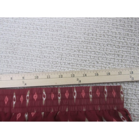 CATO Shorts Womens Large Red Maroon Tribal Casual Bermuda Stretch Pull On Loose - Picture 10 of 11